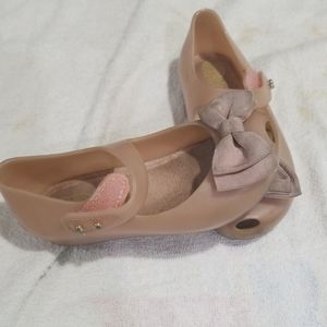 Blush Mini Melissa bow  ballet shoes size 9
